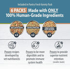 JustFoodForDogs Pantry Fresh Wet Dog Food Variety Pack, Complete Meal or Dog Food Topper, Beef, Chicken, & Turkey Human Grade Dog Food Recipes - 12.5 oz (Pack of 6)