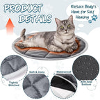 2 Pcs Cat Heating Pad Round 16 Inch Self Heating Cat Mat Washable Heated Cat Bed Anti Slip Cat Warming Pad Pet Bed Mat for Kennel Dog Crate Indoor Outdoor(Gray,16 Inch)