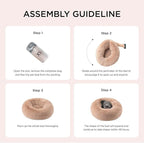 Bedsure Calming Dog Bed for Small Dogs - Donut Washable Small Puppy Bed, 23 inches Anti-Slip Round Fluffy Plush Faux Fur Large Cat Bed, Fits up to 25 lbs Pets, Camel