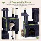 Globlazer Cat Tower for Indoor Cats, Heavy Duty Cat Trees for Large Cats Adult Big Cats Maine Coon Cat Tree Tower with Scratching Post, Extra Large Top Perch, Cat Condos, F61, Dark Grey, 61inch