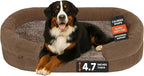 XXL Dog Bed for Extra Large Dogs – Orthopedic Egg Crate Foam Couch with Bolster, 4.7-inch Thick, Washable Removable Cover, Plush Sofa Pet Bed, XLarge Sized, 52"x40", Camel