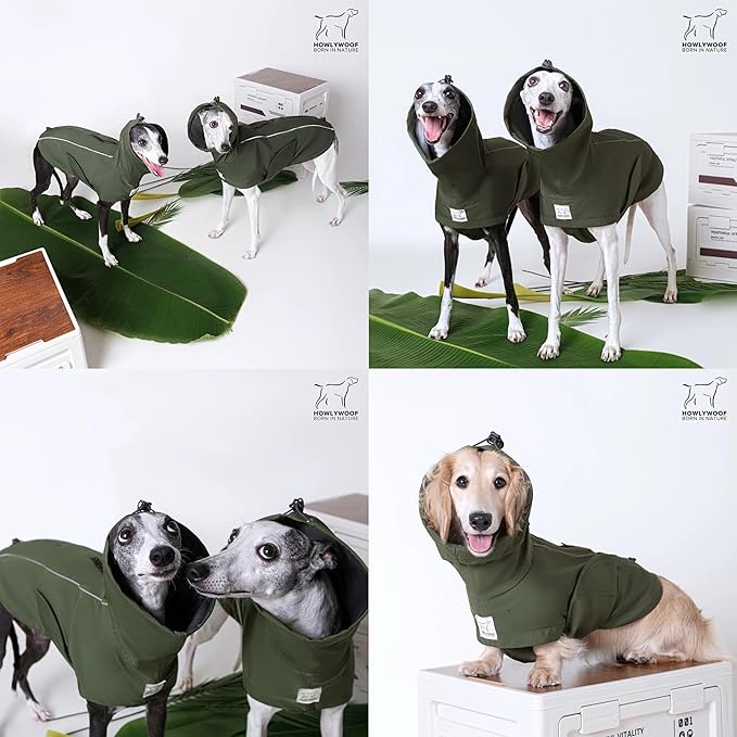 Waterproof Dog Raincoat, Hooded Raincoat for Dachshund Whippet Small Medium Large Dogs, Adjustable Dog Rain Coat Jacket (07(chest24.5-28.5, back20-23''))