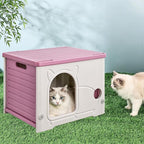 Cat House,Stackable Cat Bed for Pet Cats and Feral Cats Outdoor Indoor Use, Waterproof Cat Shelter with Woven Mat and Cotton Pad for Summer and Winter Use.