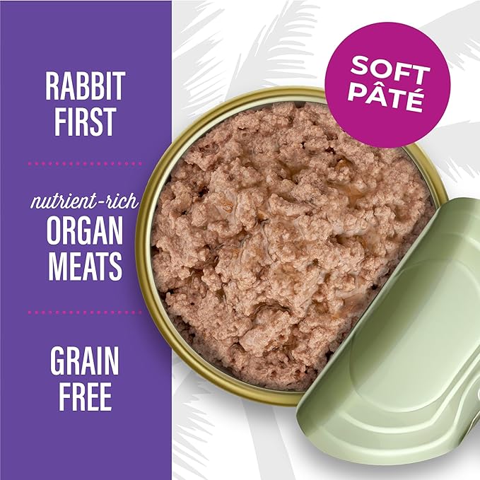 Tiki Cat After Dark Soft Pate, Rabbit & Chicken Liver, High-Protein and 100% Non-GMO Ingredients, Wet Cat Food for Adult Cats, 3 oz. Can (12 Count)