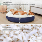 Love's cabin Round Donut Cat and Dog Cushion Bed, 30in Pet Bed for Medium or Large Dogs, Anti-Slip & Water-Resistant Bottom, Soft Durable Fabric Pet beds, Washable Calming Cat & Dog Bed Navy