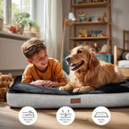 Deconovo Orthopedic Dog Bed for Medium & Large Dogs – Supportive Memory Foam with Washable Cover, Non-Slip Base – Comfort for Senior, Arthritic & Active Pets, Dark Grey, 44" Lx32 Wx3 Th