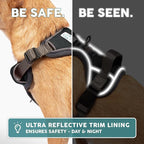 Embark Adventure Dog Harness, Reflective Trim No Pull Dog Harness for Large Dogs - Military Grade Nylon, Front Clip with Gel Lined Handle. Soft & Padded Puppy for Any Breed