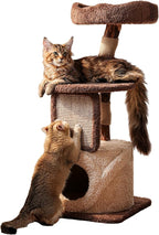 40 Inch Tall Modern Solid Wood Cat Tree Tower for Indoor Cats Large Adult, Sturdy Heavy-Duty Cat Condo with Scratching Post, Perch, Scratcher, Platform, Cozy Hideaway