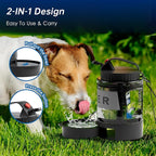 77oz Portable Dog Water Bottle, Camping Essentials, Large Travel Bottle with Pull-Out Drinking Bowl, Portable Beach Accessories, Car Water Container for Dogs, BPA Free - Black