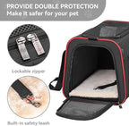 Petsfit Expandable Cat Carrier Dog Carriers,Airline Approved Soft-Sided Portable Pet Travel Washable Carrier for Kittens,Puppies,Removable Soft Plush mat and Pockets,Locking Safety Zippers