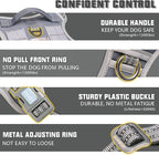 Auroth Tactical Dog Harness for Large Dogs No Pull Adjustable Pet Harness Reflective K9 Working Training Easy Control Pet Vest Military Service Dog Harnesses Grey L