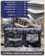 Heated Cat House for Outside, Waterproof Awning & Escape Door Heated Cat Houses for Indoor/Outdoor Cats in Winter, Elevated & Insulated Outdoor Cat Shelter for Feral Cat(Black Camo, 25.2"x16.5"x13")