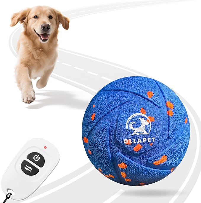 Smart Interactive Dog Toy Ball - Auto Bouncing & Rolling, Chew-Resistant E-TPU Material, 3 Interactive Modes, IPX7 Waterproof, Smart Chase Pet Toy Ball for Medium and Large Dogs (Blue)