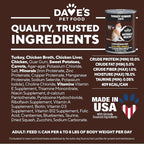 Dave's Pet Food Grain Free Wet Canned Cat Food (Turkey), Made in USA Naturally Healthy, Added Vitamins & Minerals, Gluten-Free, 12.5 oz Cans (12 Pack)