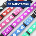 Dog LED Collar, 3D Design Light Dog Collars Adjustable Light Up Dog Collars 15 Multi-Colors Lighting Rechargeable Waterproof Bright Safety Light Up Dog Collar, Purple