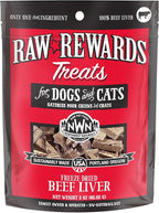 Northwest Naturals Raw Rewards Freeze-Dried Beef Liver Treats for Dogs and Cats - Bite-Sized Pieces - Healthy, 1 Ingredient, Human Grade Pet Food, All Natural, Proudly Made in USA, 3 Oz