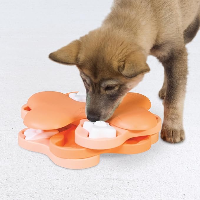 Outward Hound Nina Ottosson Puppy Tornado Dog Puzzle Interactive Treat Puzzle Dog Enrichment Dog Toy for Puppies, Level 2 Intermediate, Pink