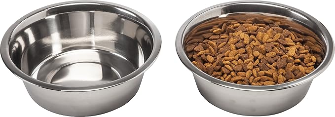 IRIS USA Elevated Dog Bowls, 15" H Raised Bowl for Large Dogs, Airtight Pet Food Storage Holds Up to 47 Lbs, 2 Removable 64 oz Stainless Steel Bowls, at Home or Camping, Smoke/Black