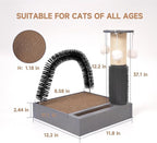 Cat Scratching Post with Cat Tower Tree and Cats Arch Self Groomer Massager Brush Kitty Ball Toys for Kittens,Cat Posts and Scratchers for Indoor Pets,Interactive Toy with Ball Track Spring Ball…