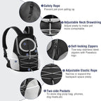Pawaboo Pet Dog Carrier Backpack, Puppy Dog Travel Front Carrier for Small Medium Dogs Cats, Adjustable Breathable Dog Carrying Backpack with Safety Strips for Hiking, Walking (Black L Up to 14 lbs)