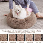 MIXJOY Ultra Soft & Comfortable Donut Cuddler Round Dog & Cat Bed (30'', Brown)