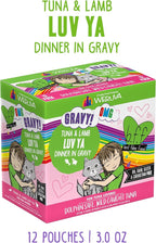Weruva B.F.F. OMG - Best Feline Friend Oh My Gravy!, Tuna & Lamb Luv Ya with Tuna & Lamb in Gravy Cat Food, 3oz Pouch (Pack of 12)