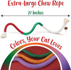 6 PCS Cat Chew Ropes & Silvervine Sticks, Cat Chew Toy Gale Fruit & Raffia for Stress and Anxiety Relief, Enrichment and Play, Kitten Teething Toys, Transfer Chewing from Wires to Cotton Rope