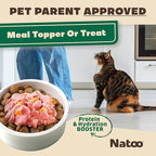 NATOO Cat Food Topper for Picky Eaters & Healthy Soft Cat Treat (Salmon & Pumpkin), Wet Food with Gravy, High Protein & Limited Ingredient, 2.4 oz (Case of 20)
