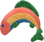 HuggleHounds Knottie Plush Dog Toy - Dog Stuffed Animal Toy, Puppy Toys, Squeaky Dog Toy for Small, Medium & Large Dogs, Durable Plush to Keep Them Busy - Rainbow Trout, Large
