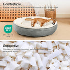 Love's cabin Round Donut Cat and Dog Cushion Bed, 36in Pet Bed for Cats or Small Dogs, Anti-Slip Water-Resistant Bottom, Super Soft Durable Fabric Pet beds, Washable Cat Dog Bed Stripe Grey