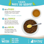 Raw Paws Organic Pumpkin Powder for Dogs & Cats (8-Ounce) - Made in USA - Diarrhea & Constipation Relief - Anti Scoot Powdered Pumpkin for Dog - Fiber for Dogs - Dried Food Topper