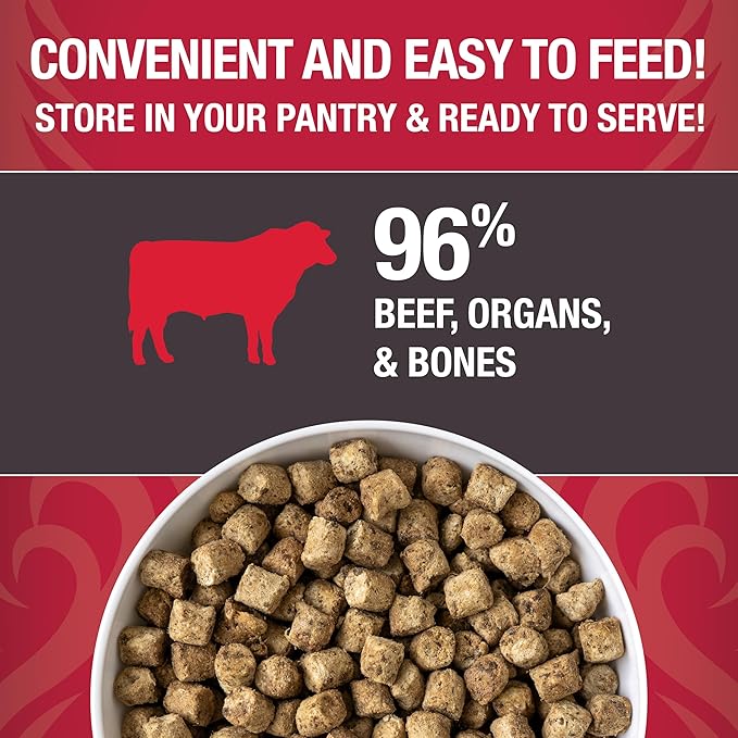 KOHA Raw Life Freeze-Dried Raw Bites Beef for Dogs, High Protein Meal, Topper, and Treat for Picky Eaters, 14oz Bag