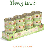Weruva Classic Cat Stews!, Stewy Lewis with Lamb, Chicken & Salmon in Gravy, 2.8oz Can (Pack of 12)