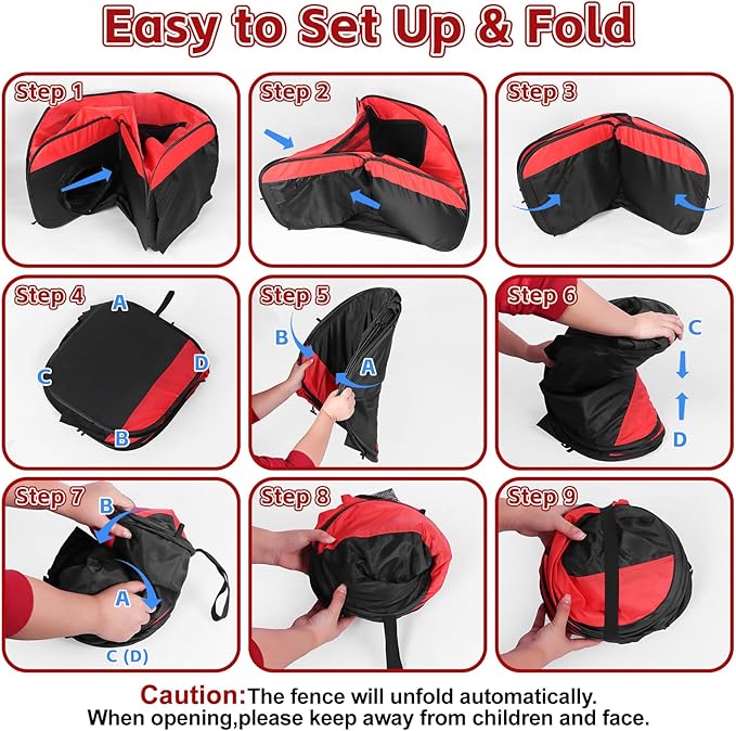 Chick Brooder Box, 2Pcs Removable Pop-up Small Animals Playpen, Pet Cage Tent with Cover & Zippers, Water Repellent Portable Yard Fence Indoor Outdoor for Chick, Rabbits, Kittens, Puppies