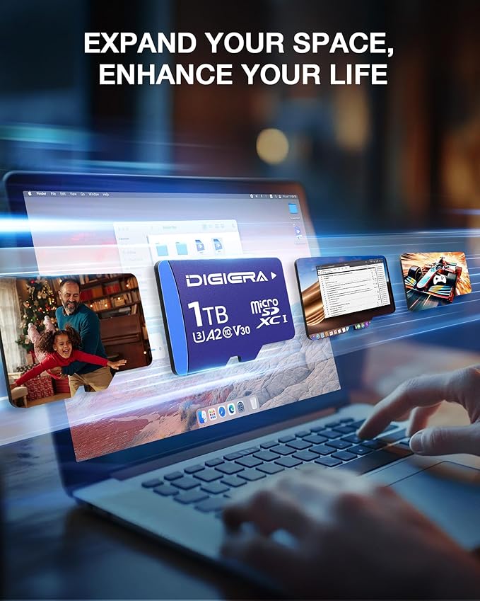 1T LT100 microSDXC UHS-I Memory Card with Adapter - up to 170MB/s, C10, U3, V30, 4K, A2, Micro SD Card for Smartphones, Tablets, Cameras, Gaming Consoles, and Drones (1 Pack)