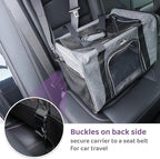 Dog Carriers for Small Dogs, Cat Carrier Travel, Expandable, Collapsible, 900D High Density Oxford Cloth, Wear-Resisting, Anti Tearing, Reflective Tape,Safety Lock Zipper