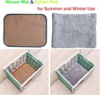 Cat House,Stackable Cat Bed for Pet Cats and Feral Cats Outdoor Indoor Use, Waterproof Cat Shelter with Woven Mat and Cotton Pad for Summer and Winter Use. (Green, M)