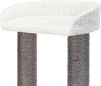 TRIXIE Pilar Cat Scratching Post 39.4 Inch - with Durable Sisal Rope (Gray) and Condo, Two Platforms, Top Platform with Backrest & Dangling Cat Toy - in Gray