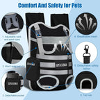 Petskd Dog Front Carrier Backpack for Small Pet with Adjustable Cross Shoulder Straps, Hands Free Puppy Legs Out Chest Carriers for Hiking, Cycling, Vet (Black, M)
