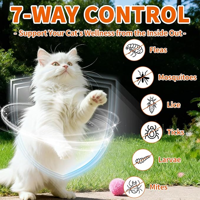 Flea and Tick Prevention for Cats, 500 Crunchy & Creamy Chews, Cat Flea Chewables with Natural Oral Flea Treatment Supplement Cats, Skin & Coat Support - All Breeds & Ages - Chicken and Krill Flavor