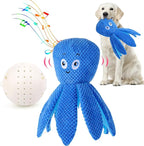 BABORUI Interactive Dog Toys Octopus, Jumping Squeaky Dog Toys with Recording and Music Modes, Rechargeable Moving Dog Chew Toys for Small/Medium/Large Dogs to Keep Them Busy