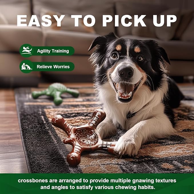 Dog Chew Toys for Aggressive Chewers – Indestructible Dog Toy,Tough Nylon Bone for Small and Medium Dogs, Puppy Teething & Indoor Play, Durable Chew Toy for Boredom Relief & Keep Dogs Busy