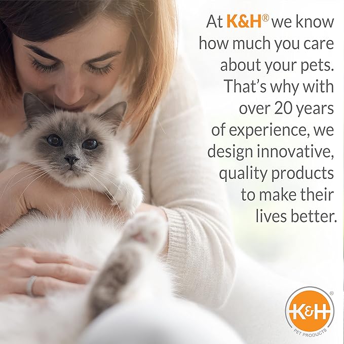 K&H Pet Products Thermo-Kitty Sleephouse Cat Cave - Energy Efficient Safety Listed Heated Cat Bed for Indoor Cats Tan/Leopard 17 X 15 X 13 Inches