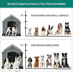 YITAHOME Large Plastic Dog House Outdoor Indoor Doghouse Puppy Shelter Water Resistant Easy Assembly Sturdy Dog Kennel with Air Vents and Elevated Floor