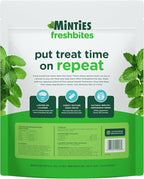 Minties FreshBites Soft and Chewy Dental Treats for Dogs, Low Calorie Natural Mint Flavored Dental Chews for Dogs, 100 Count, Chews Clean Teeth, Fight Bad Breath, and Removes Plaque and Tartar