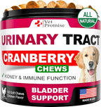 Dog UTI Treatment - Cranberry Supplement for Dogs UTI - Bladder Control - Urinary Tract Infection Treatment Medicine - Cranberry Supplement Vitamins Multivitamin Chews - Made in USA