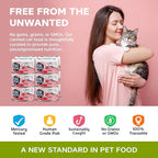 Minced Tuna and Salmon Wet Canned Cat Food, 100% Mercury-Tested, Moist Can Fish for Cats, Grain-Free, Protein, Non-GMO, 3oz, Pack of 12