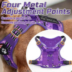 rabbitgoo Tactical Dog Harness for Large Dogs, No Pull Military Service Vest with Handle & Molle, Easy Control for Training Walking, Adjustable Reflective Straps, Purple Camo, L