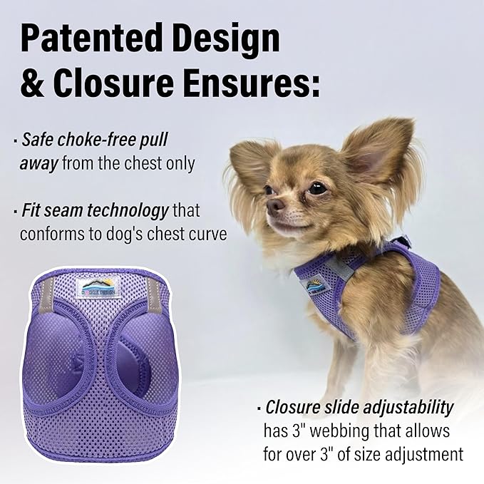 Doggie Design Dog Harness - No Choke Dog Harness, Dog Vest, Mesh Polyester, Pet Harness, Simple Step in and Go Design - Paisley Purple
