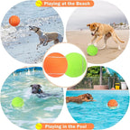 SCENEREAL Giant Tennis Ball for Dogs 2 Pack,Upgraded Thicken 9.5" Large Tennis Balls for Dogs,Halloween Dog Toys Birthday Gift, Inflatable Interactive Ball for Large Medium Big Dog,Durable Toy